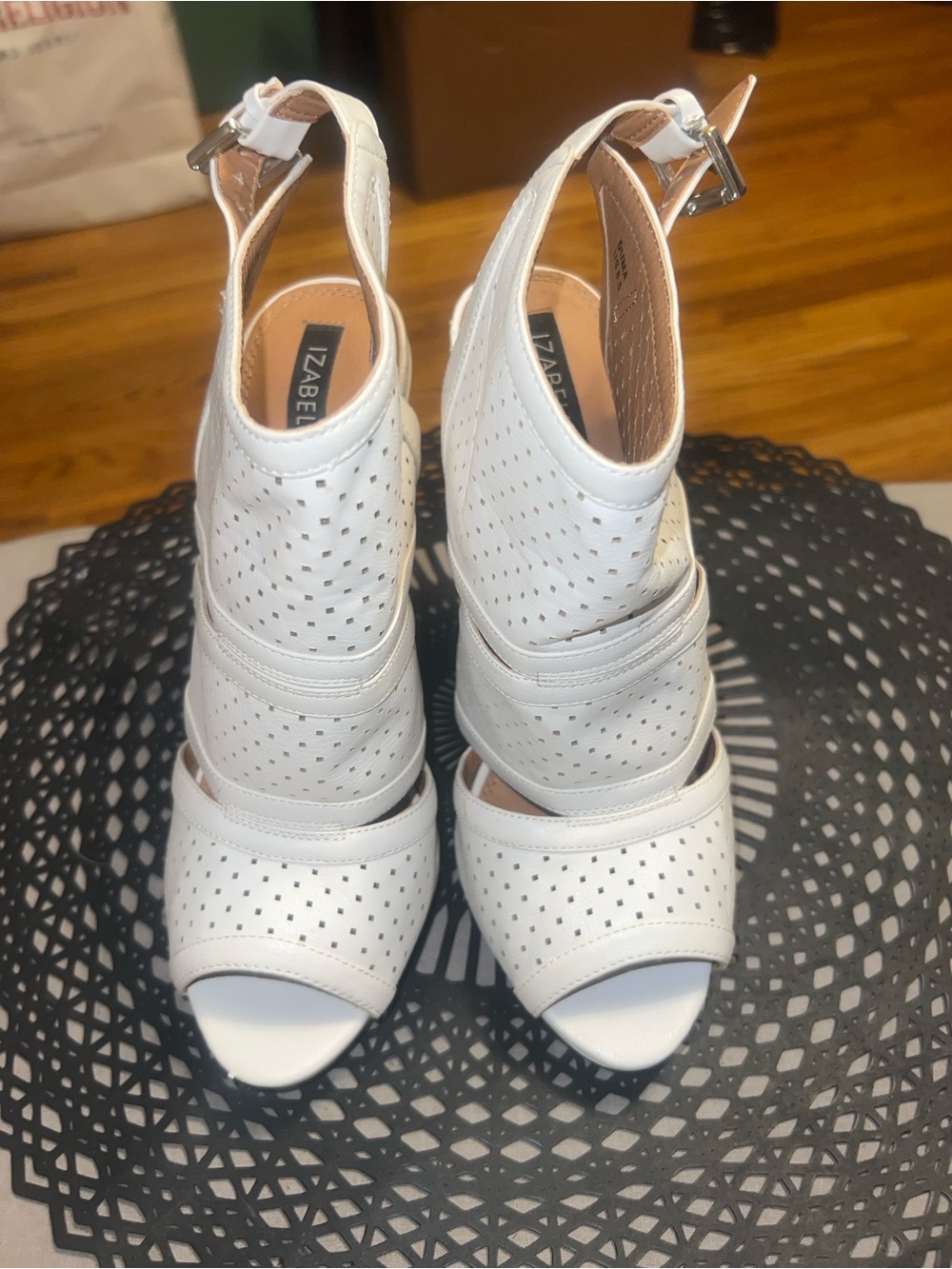 Izabella Rue White Bootie Sandals